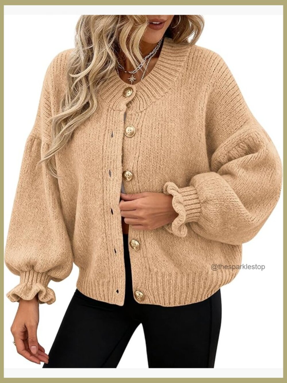 Ruffle Open Front Chunky Knit Cropped Cardigan Sweater